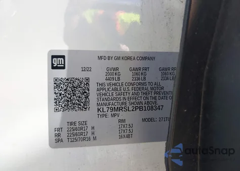 2023 Chevrolet Trailblazer Awd Lt from USA, damaged, VIN KL79MRSL2PB108347